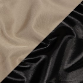 Olwyn Metallic Black and Beige Double Faced Luxury Mikado Olwyn Metallic Black and Beige Double Faced Luxury Mikado