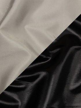 Olwyn Metallic Black and Silver Double Faced Luxury Mikado Olwyn Metallic Black and Silver Double Faced Luxury Mikado