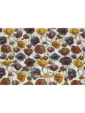 Brown, Olive and Ochre Painterly Blooms Cotton Lawn Brown, Olive and Ochre Painterly Blooms Cotton Lawn