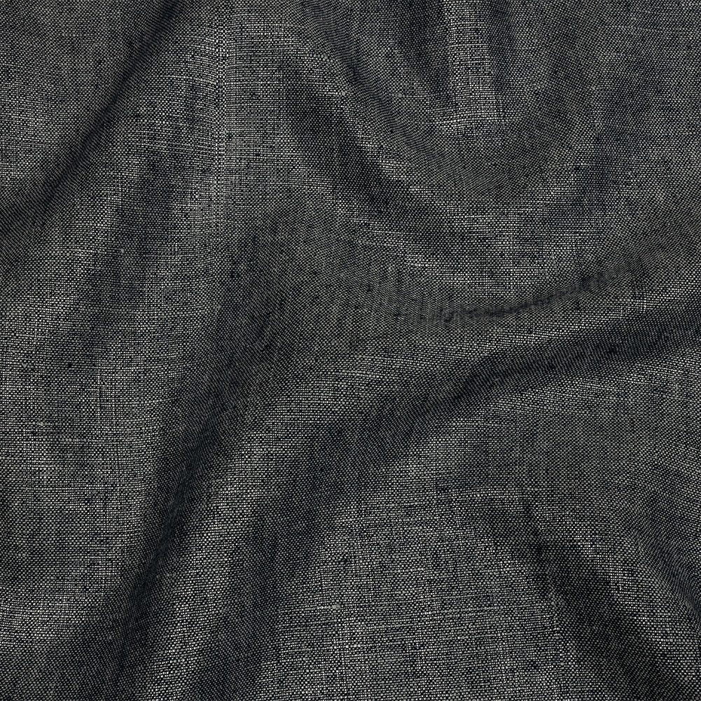 Metallic Silver and True Navy Foiled Medium Weight Linen Woven Metallic Silver and True Navy Foiled Medium Weight Linen Woven