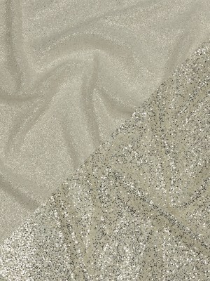 Double Faced Glitter Tulle – Off White and Silver – Gala Collection Double Faced Glitter Tulle – Off White and Silver – Gala Collection