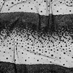 Flocked Puffy Glitter Tulle – Black Abstract Stripes Flocked Puffy Glitter Tulle – Black Abstract Stripes