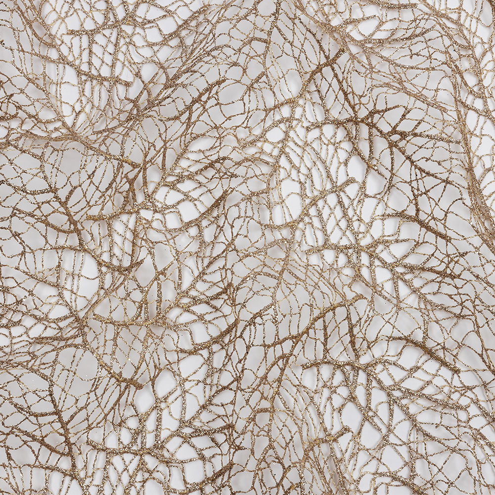 Guipure Lace with Glitter – Warm Beige Webbed Branches Guipure Lace with Glitter – Warm Beige Webbed Branches