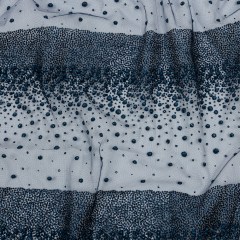 Flocked Puffy Glitter Tulle – Navy Abstract Stripes Flocked Puffy Glitter Tulle – Navy Abstract Stripes
