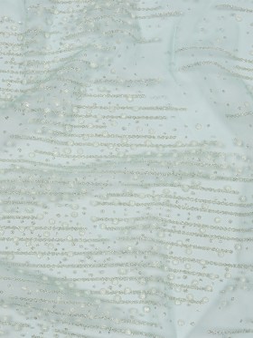 3D Puffy Glitter Tulle – Mint Spotted Striations 3D Puffy Glitter Tulle – Mint Spotted Striations