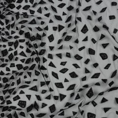 3D Puffy Glitter Tulle – Black Geometric Gradient 3D Puffy Glitter Tulle – Black Geometric Gradient