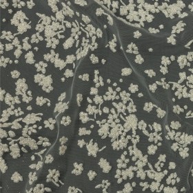 3D Puffy Glitter Tulle – White Floral 3D Puffy Glitter Tulle – White Floral