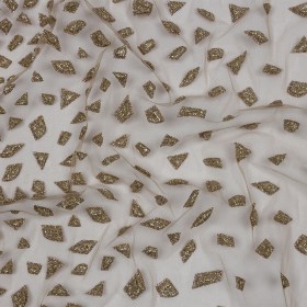 3D Puffy Glitter Tulle – Mink Geometric Gradient 3D Puffy Glitter Tulle – Mink Geometric Gradient