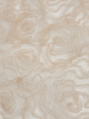 3D Fabric Roses Glitter Tulle – Champagne 3D Fabric Roses Glitter Tulle – Champagne