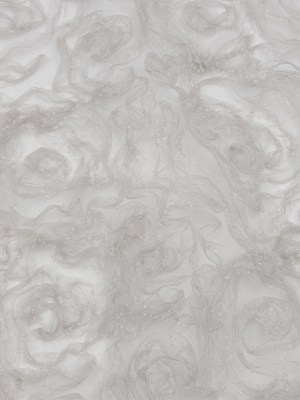 3D Fabric Roses Glitter Tulle – Light Gray 3D Fabric Roses Glitter Tulle – Light Gray