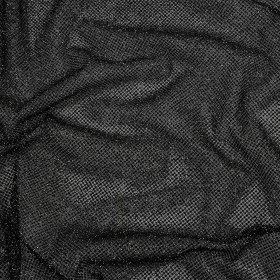 3D Puffy Glitter Tulle – Black and Silver Packed Polka Dots 3D Puffy Glitter Tulle – Black and Silver Packed Polka Dots