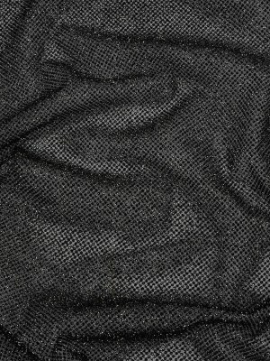 3D Puffy Glitter Tulle – Black and Silver Packed Polka Dots 3D Puffy Glitter Tulle – Black and Silver Packed Polka Dots