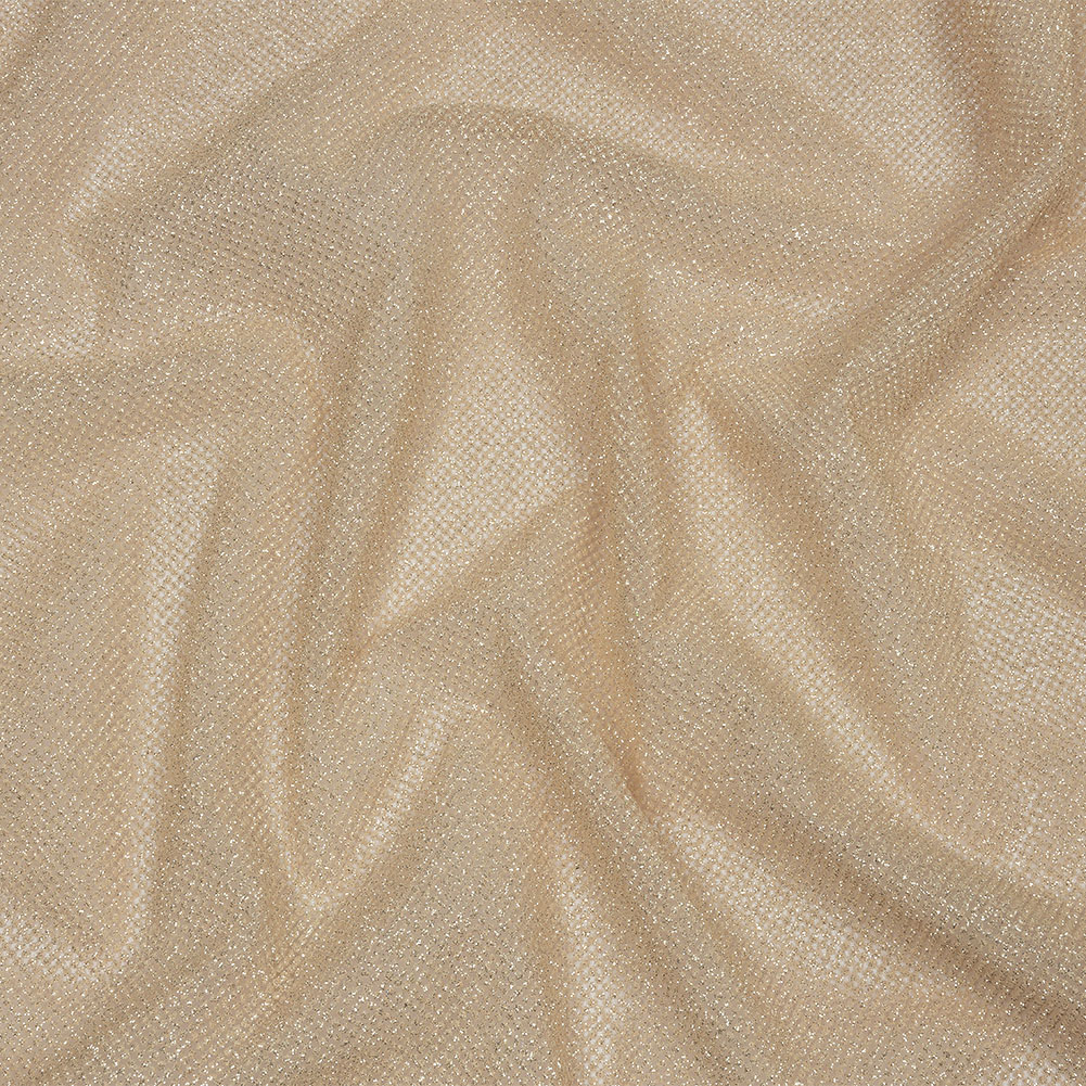 3D Puffy Glitter Tulle – Champagne and Silver Packed Polka Dots 3D Puffy Glitter Tulle – Champagne and Silver Packed Polka Dots