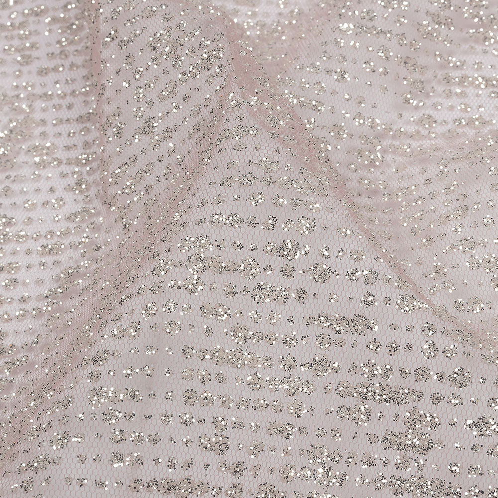 Glitter Tulle – Rose and Silver Abstract Striations – Flare Collection Glitter Tulle – Rose and Silver Abstract Striations – Flare Collection