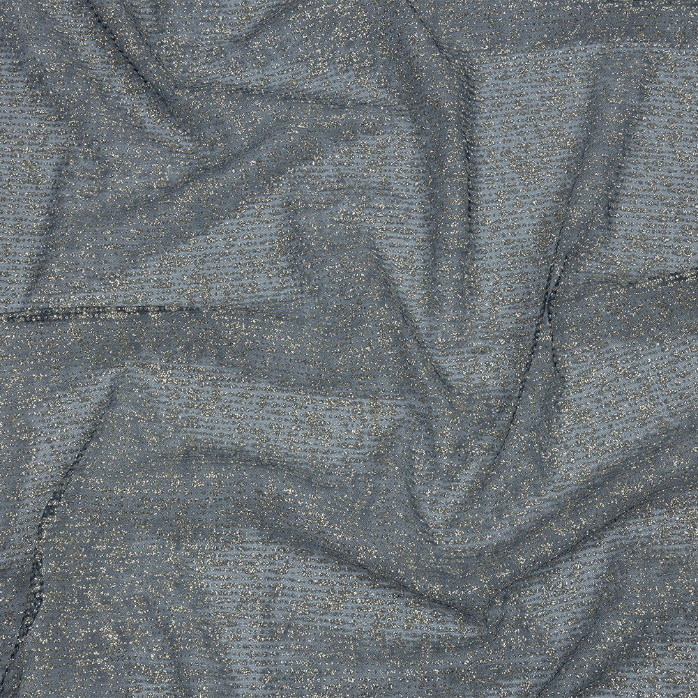 Glitter Tulle – Evening Blue and Silver Abstract Striations – Flare Collection Glitter Tulle – Evening Blue and Silver Abstract Striations – Flare Collection