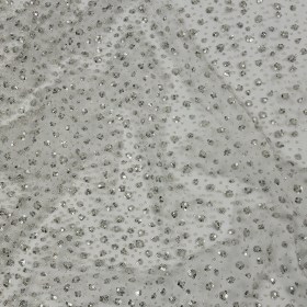 3D Glitter Tulle – Light Gray Puffy Spots Gradient 3D Glitter Tulle – Light Gray Puffy Spots Gradient