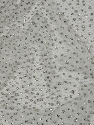 3D Glitter Tulle – Light Gray Puffy Spots Gradient 3D Glitter Tulle – Light Gray Puffy Spots Gradient