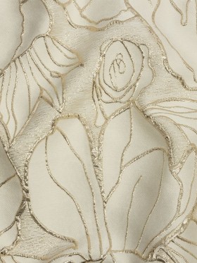Metallic Gold and Beige Outlined Florals Luxury Brocade Metallic Gold and Beige Outlined Florals Luxury Brocade