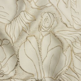 Metallic Gold and Beige Outlined Florals Luxury Brocade Metallic Gold and Beige Outlined Florals Luxury Brocade