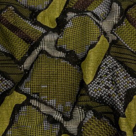 Metallic Black and Yellow Abstract Patchwork Luxury Brocade Metallic Black and Yellow Abstract Patchwork Luxury Brocade