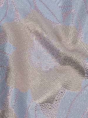 Metallic Rose Gold, Periwinkle and Lavender Tropical Flowers Luxury Brocade Metallic Rose Gold, Periwinkle and Lavender Tropical Flowers Luxury Brocade