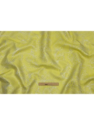 Metallic Silver and Lemon Lines and Dots Luxury Brocade Metallic Silver and Lemon Lines and Dots Luxury Brocade