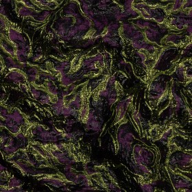 Metallic Lime, Black and Aubergine Smoky Swirls Luxury Brocade Metallic Lime, Black and Aubergine Smoky Swirls Luxury Brocade