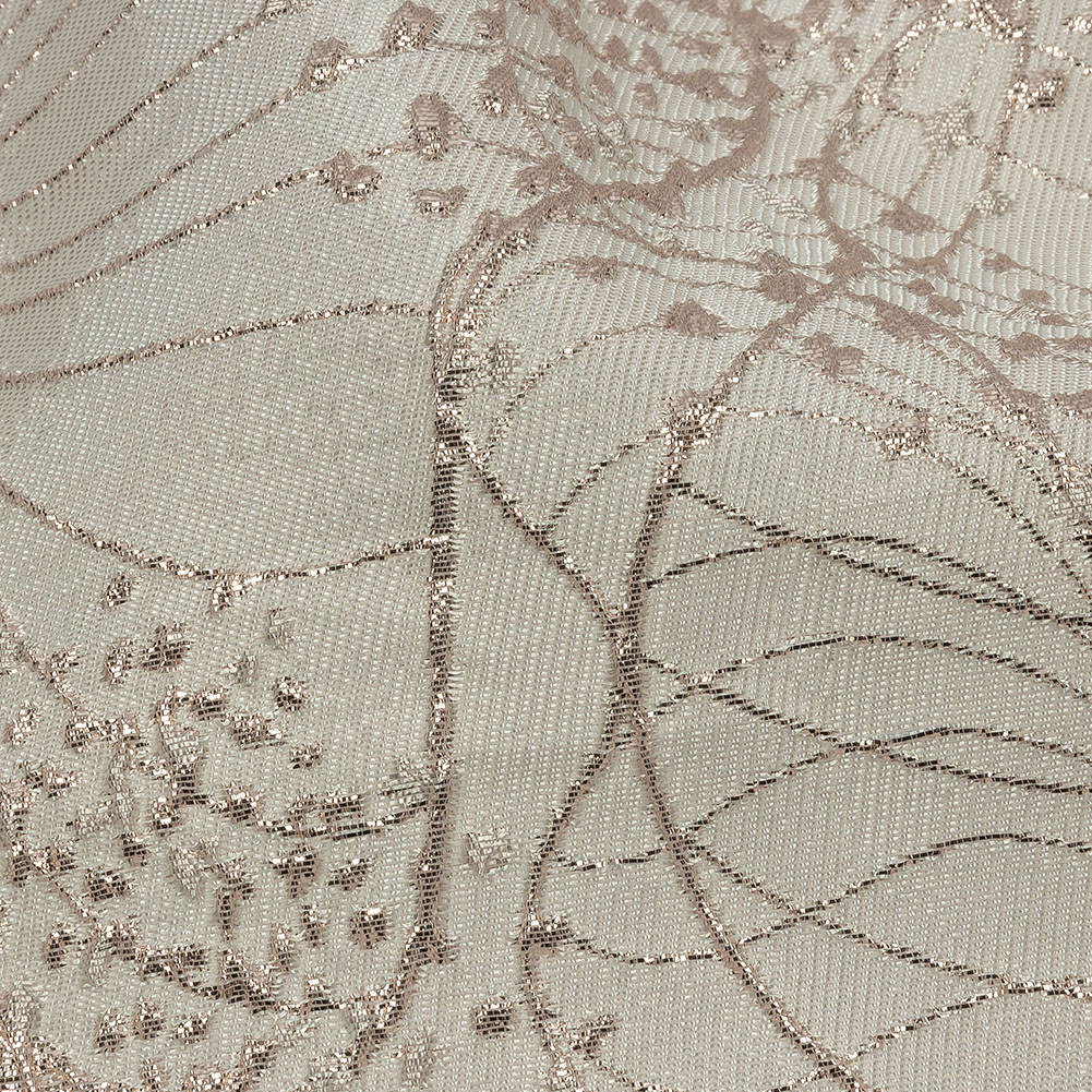 Metallic Rose Gold and Ivory Lines and Dots Luxury Brocade Metallic Rose Gold and Ivory Lines and Dots Luxury Brocade
