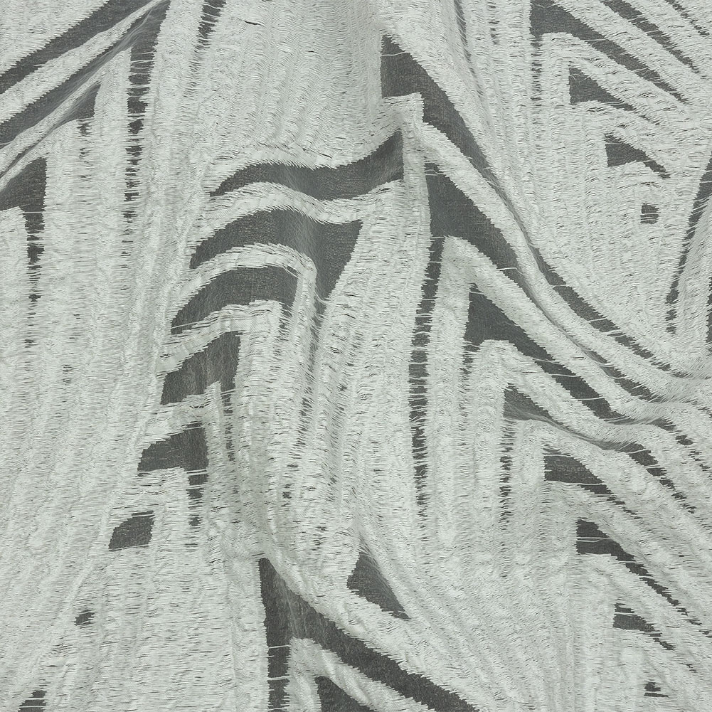 Metallic White Overlapped Nested Triangles Luxury Burnout Brocade Metallic White Overlapped Nested Triangles Luxury Burnout Brocade