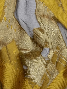 Metallic Gold and Yellow Ochre Painterly Geometrics Luxury Burnout Brocade Metallic Gold and Yellow Ochre Painterly Geometrics Luxury Burnout Brocade