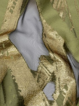 Metallic Gold and Olive Painterly Geometrics Luxury Burnout Brocade Metallic Gold and Olive Painterly Geometrics Luxury Burnout Brocade