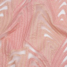 Metallic Pink and Peach Overlapped Nested Triangles Luxury Burnout Brocade Metallic Pink and Peach Overlapped Nested Triangles Luxury Burnout Brocade