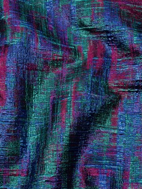 Metallic Teal, Royal and Magenta Distressed Plaid Luxury Brocade Metallic Teal, Royal and Magenta Distressed Plaid Luxury Brocade