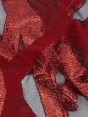 Metallic Red Painterly Geometrics Luxury Burnout Brocade Metallic Red Painterly Geometrics Luxury Burnout Brocade