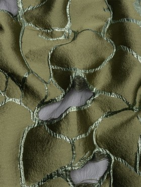 Metallic Olive Green Abstract Luxury Burnout Brocade Metallic Olive Green Abstract Luxury Burnout Brocade