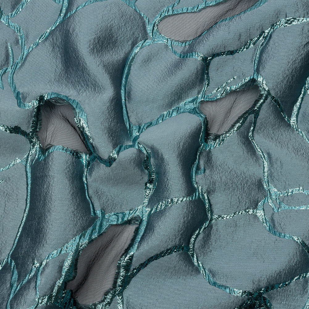 Metallic Light Blue Abstract Luxury Burnout Brocade Metallic Light Blue Abstract Luxury Burnout Brocade