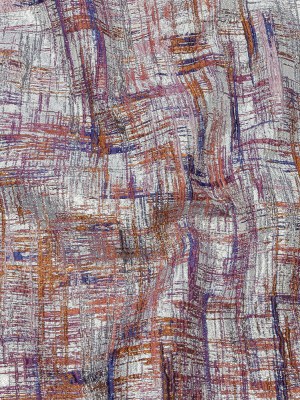 Metallic Silver, Orange and Navy Crosshatching Luxury Brocade Metallic Silver, Orange and Navy Crosshatching Luxury Brocade