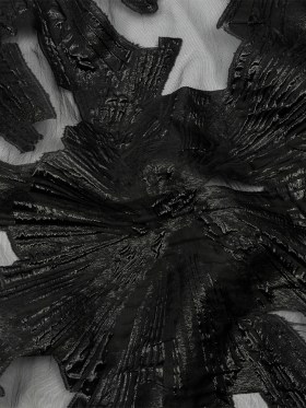 Metallic Black Firework Flowers Luxury Burnout Brocade Metallic Black Firework Flowers Luxury Burnout Brocade