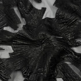 Metallic Black Firework Flowers Luxury Burnout Brocade Metallic Black Firework Flowers Luxury Burnout Brocade