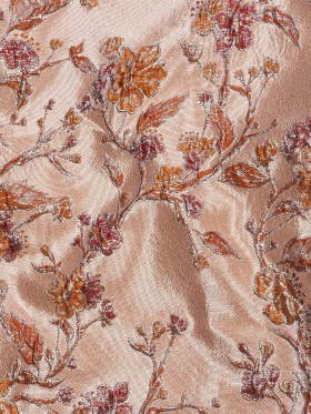 Metallic Orange and Red Flowering Vines Luxury Brocade Metallic Orange and Red Flowering Vines Luxury Brocade