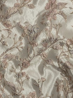 Metallic Gray, Gold and Bubblegum Pink Flowering Vines Luxury Brocade Metallic Gray, Gold and Bubblegum Pink Flowering Vines Luxury Brocade