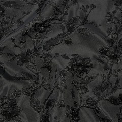 Metallic Black Flowering Vines Luxury Brocade Metallic Black Flowering Vines Luxury Brocade