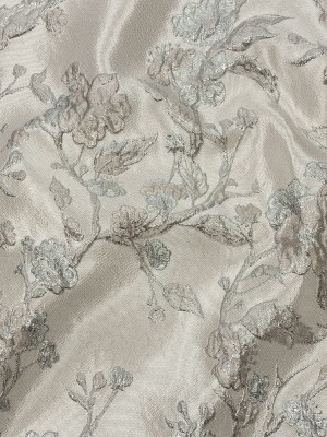 Metallic Palest Pink and Silver Flowering Vines Luxury Brocade Metallic Palest Pink and Silver Flowering Vines Luxury Brocade