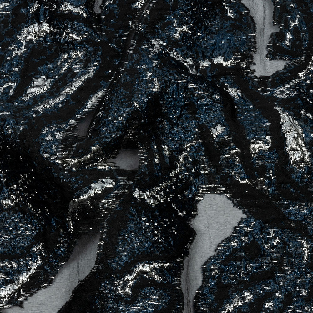 Metallic Silver and Black Abstract Luxury Burnout Brocade Metallic Silver and Black Abstract Luxury Burnout Brocade