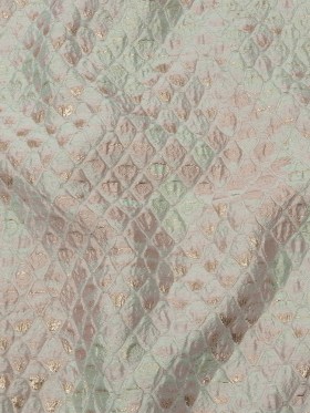 Metallic Gold, Seafoam Blue and Light Pink Abstracted Scales Luxury Brocade Metallic Gold, Seafoam Blue and Light Pink Abstracted Scales Luxury Brocade