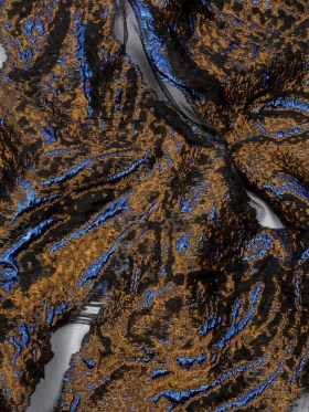 Metallic Copper and Berry Blue Abstract Luxury Burnout Brocade Metallic Copper and Berry Blue Abstract Luxury Burnout Brocade