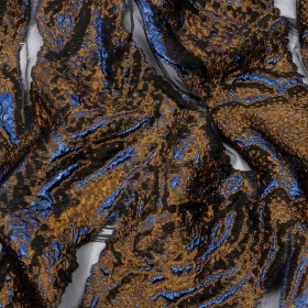 Metallic Copper and Berry Blue Abstract Luxury Burnout Brocade Metallic Copper and Berry Blue Abstract Luxury Burnout Brocade