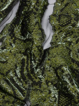 Metallic Pine Green and Black Abstract Luxury Burnout Brocade Metallic Pine Green and Black Abstract Luxury Burnout Brocade