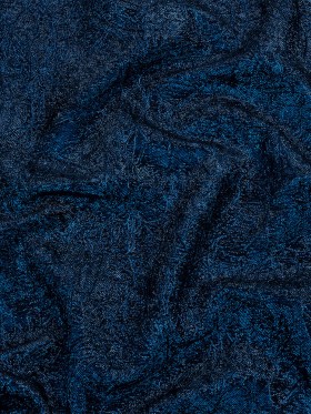 Astrolabe Metallic Navy and Royal Blue Crinkled Luxury Brocade with Black Backing Astrolabe Metallic Navy and Royal Blue Crinkled Luxury Brocade with Black Backing