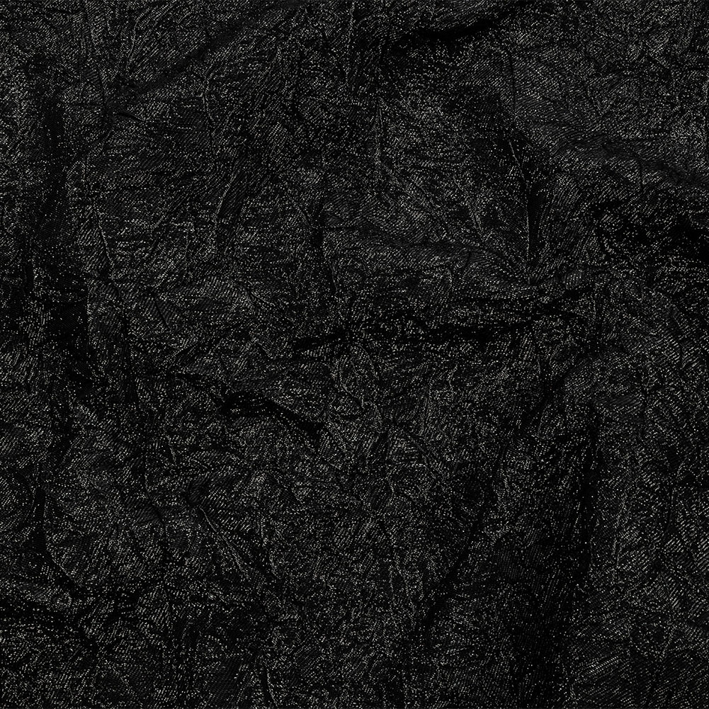 Astrolabe Metallic Black Crinkled Luxury Brocade with Black Backing Astrolabe Metallic Black Crinkled Luxury Brocade with Black Backing